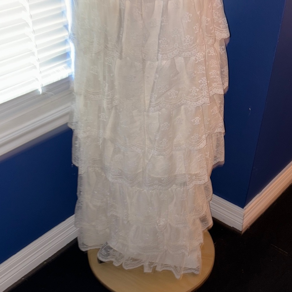 Vintage 1970s Cream Lace Two-Piece Dress | Gunne Sax Style No Size - Picture 10 of 17